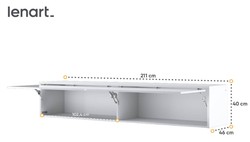 Dig-net nábytek Nástavec pro sklápěcí postel Lenart BED CONCEPT BC-15p | bílý lesk