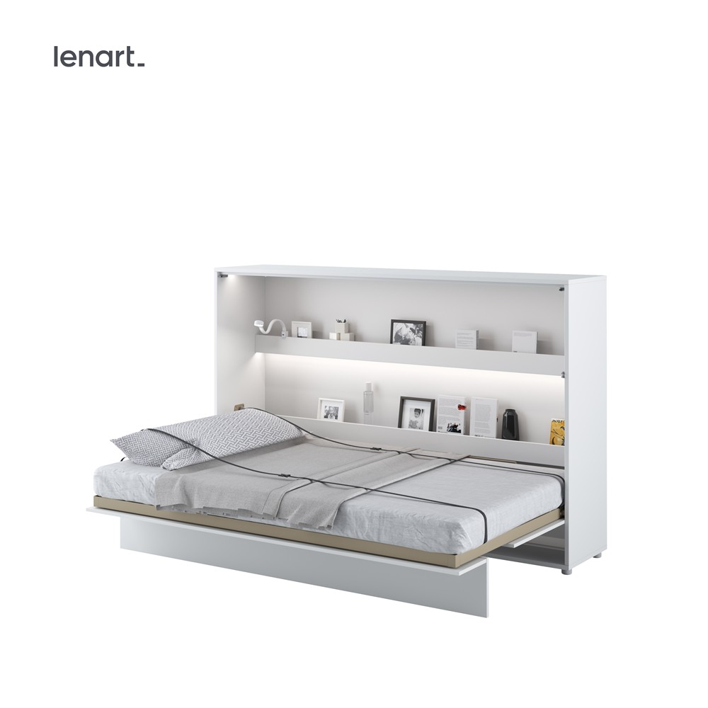 Levně Dig-net nábytek Sklápěcí postel Lenart BED CONCEPT BC-05p | bílý lesk 120 x 200