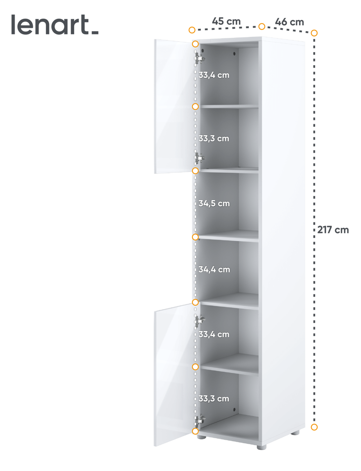 Dig-net nábytek Skříňka Lenart BED CONCEPT BC-08p | bílý lesk