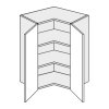 horní rohová skříňka Florence lesk W12 60 vnitřní rozložení