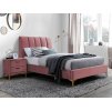 Pohodlná čalouněná manželská postel MIRAGE VELVET, v dokonalém růžovém provedení