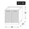 Kuchyňská spodní skříňka Bonn D11 80 rozměry