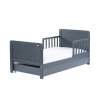 dětská postel olek 70x140cm grafit se zabranami a uloznym prostorem