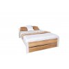 dřevěná postel lea bílá dub sonoma 120x200cm s roštem