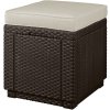 ratanová taburetka s úožným prostorem STOOL CUBE hnědá