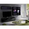 moderní cerná lesklá obývací stěna CALABRINI VI cerná cerný lesk