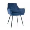 čalouněná židle APPLE VELVET tmavě modrá černé nohy