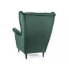 zadní strana moderního křesla LADY VELVETA, v designu zelená 78