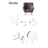 montážní návod nádherného křesla NORDIC 1 VELVET