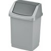 prakticky odpadkový kos click it 15l stříbrná