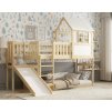 Dětská patrová postel ANTRESOLA domeček | bílá 90 x 200 cm