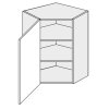 Kuchyňská skříňka horní rohová, W10 / 60 Forli (Barva korpusu  Bílá)