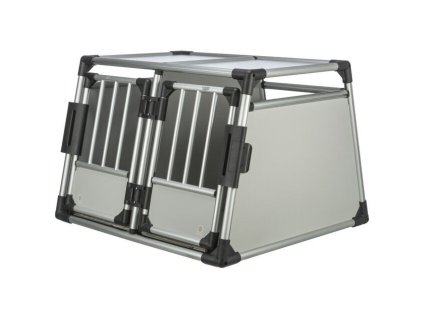 Transportní klec dvojitá, hliníkový rám, pevné panely 95x69x88 cm