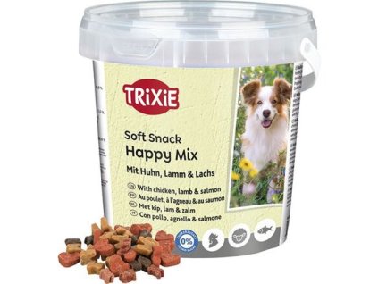 Soft Snack Happy MIX - kuře, jehněčí, losos, kyblík 500 g