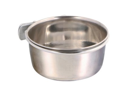 Nerezové krmítko s pevným úchytem do klece TRIXIE (Velikost 300 ml/ø 9 cm)