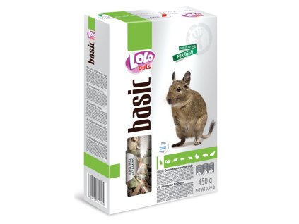 114075 lolo basic kompletni krmivo pro osmaky degu 450 g krabicka