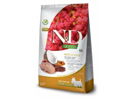 nd quinoa dog skin coat quail coconut mini 25kg