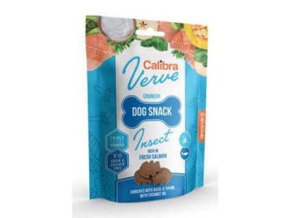 calibra dog verve crunchy snack insectsalmon 150g