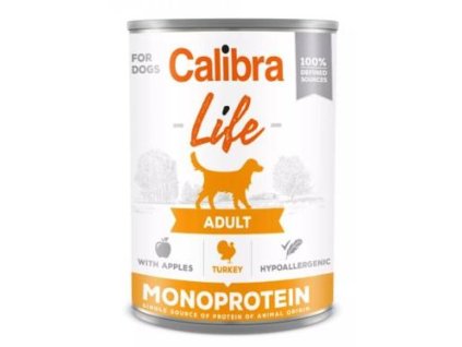 Calibra Dog Life  konz.Adult Turkey with apples 400g