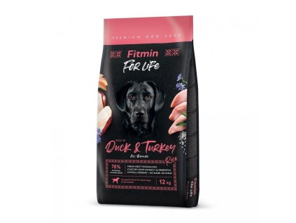 128316 fitmin dog for life duck turkey suche krmivo pro psy 12 kg