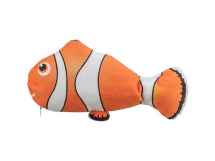 Ryba "NEMO" jako živá, mrskající se, s catnipem, látka, 26 cm