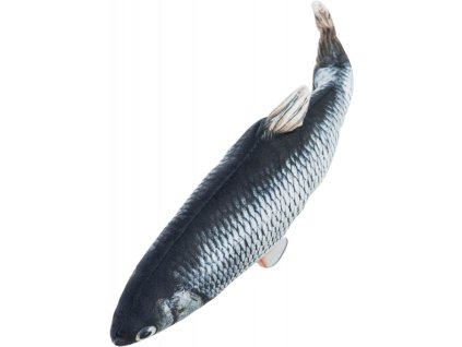Ryba jako živá, mrskající se, s catnipem, látka, 30cm