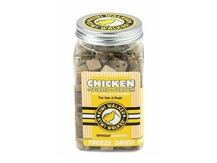 Pochoutka mrazem sušené kuře, špenát, dýně 100g Kiwi