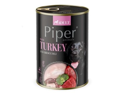 PIPER s krůtou a brokolicí, konzerva pro psy 400g