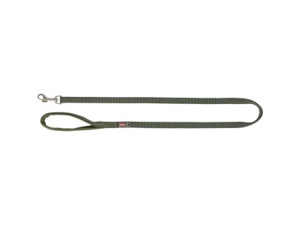 Vodítko PREMIUM s vyplněnou rukojetí, olivově zelená (Velikost XS: 1,20 m/10 mm)