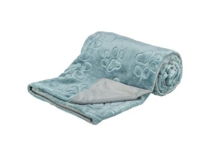 Plyšová deka BARRY, dvouvrstvý samet, modrá/šedá (Velikost 70 x 50 cm)