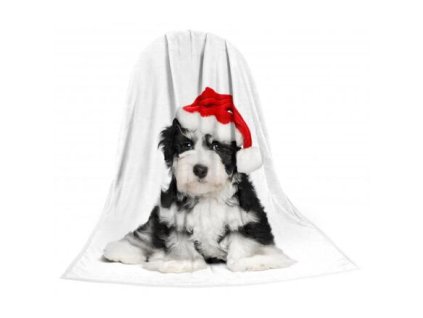 Deka TEXSTAR mikrovlákno 280g 150 x 200 cm, štěně vánoční