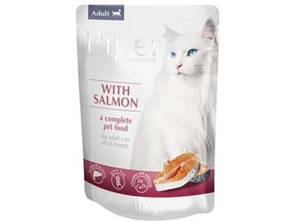 PIPER CAT kapsička pro kočky, s lososem 100g