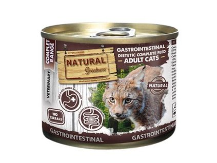 Natural Greatness GASTROINTESTINAL veterinární dieta, konzerva pro kočky 200g
