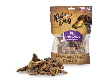 KIDDOG 100 % Natural Snack, jehněčí plíce 2-4 cm / 80 g