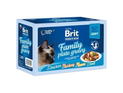 Brit Premium by Nature Cat Fillets Gravy Family Plate 1020g