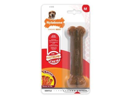 nylabone dog extreme chew bacon medium nbb503pneu 0