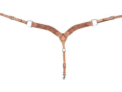 cashel 225 inch breastcollar with antique leaf tooling 0