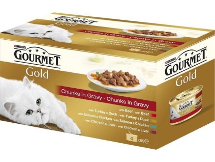 29415 gourmet gold cat konz kousky ve stave multipack 4 x 85 g