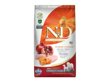 N&D Gf Pumpkin Dog Adult M/L Chicken&Pomegranate (N&D Pumpkin DOG Adult M/L Chicken&Pomegranate 2,5kg -)