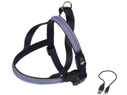 Nobby Flash Mesh Svítící Modrý Postroj Vel. M (60-75Cm)