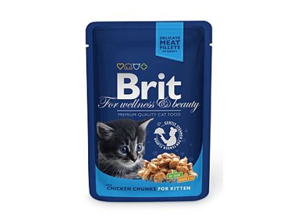 5478 brit premium cat kapsa chicken chunks for kitten 100g