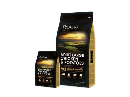 Profine NEW Dog Adult Large Chicken & Potatoes (Profine NEW Dog Adult Large Chicken & Potatoes 15kg + 3kg ZDARMA -)