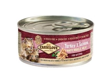 64041 carnilove white konz mus meat turkey salmon kitten100g