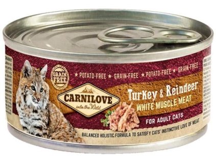 64089 carnilove white konz mus meat turkey reindeer cats100g