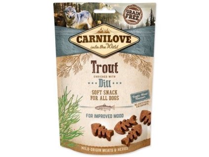 70563 carnilove dog semi moist snack trout dill 200g