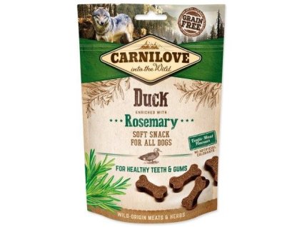 70635 carnilove dog semi moist snack duck rosemary 200g