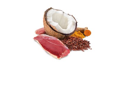 77883 n d dog quinoa adult duck coconut mini 140g 140g zdarma