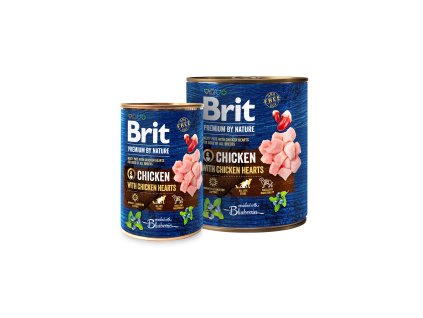 79149 brit premium dog by nature konz chicken hearts 400g
