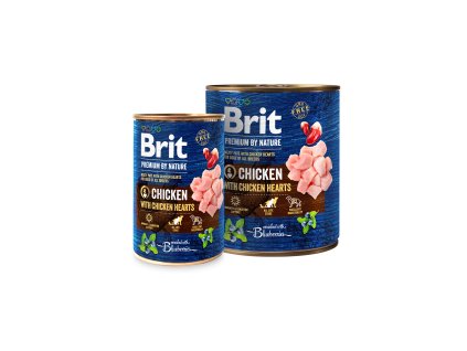 79386 brit premium dog by nature konz chicken hearts 800g