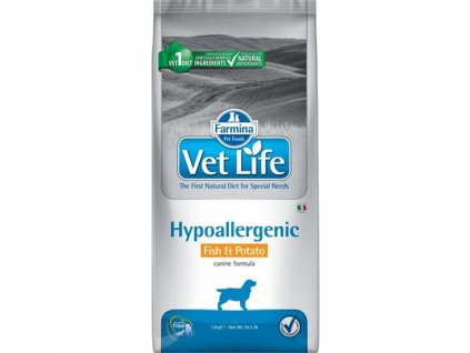 Vet Life Natural Canine Dry Hypo Fish&Potato (Vet Life Natural DOG Hypo Fish & Potato 12kg -)